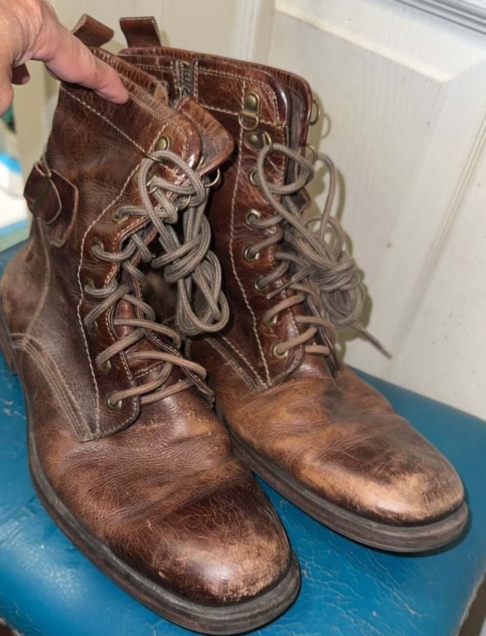 American Rag Rockastle Brown Leather Lace-Up Boots Size 11.5